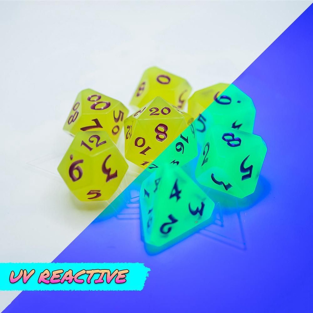 Dice Hard Dice 7ct Polyhedral Dice Set AfterDark Avalore Good Vibrations