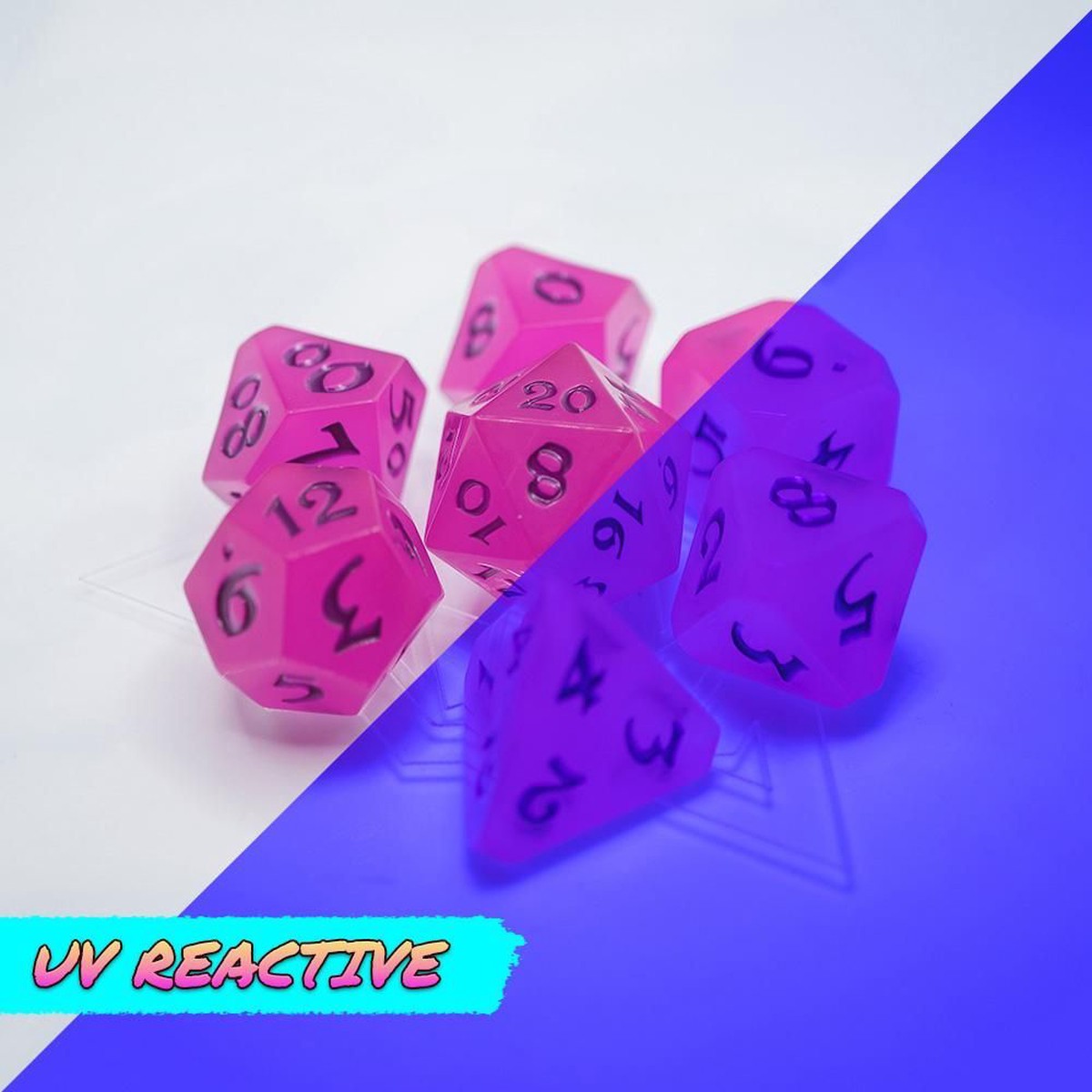 Dice Hard Dice 7ct Polyhedral Dice Set AfterDark Avalore Radio Star