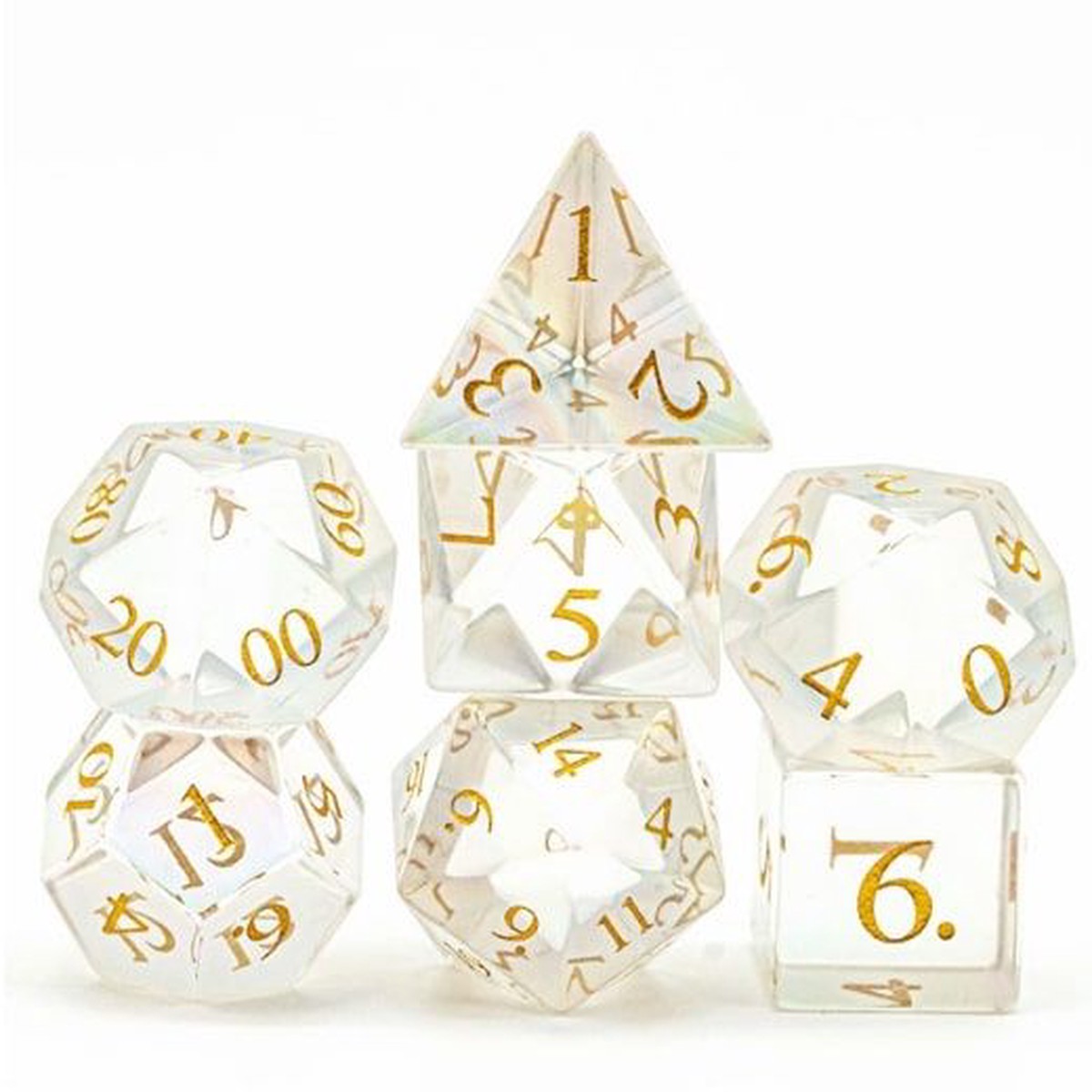 Foam Brain Games 7ct Gemstone Dice Set - Rainbow Crystal