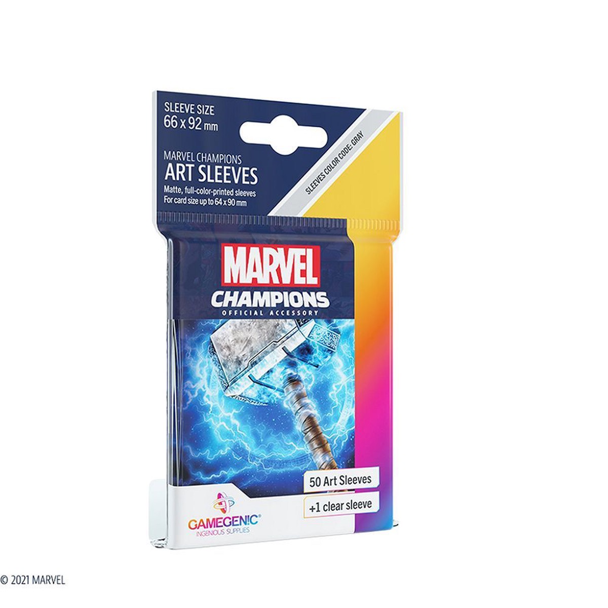 Gamegenic 50ct Standard Size Card Sleeves Marvel Champions Thor (15012)