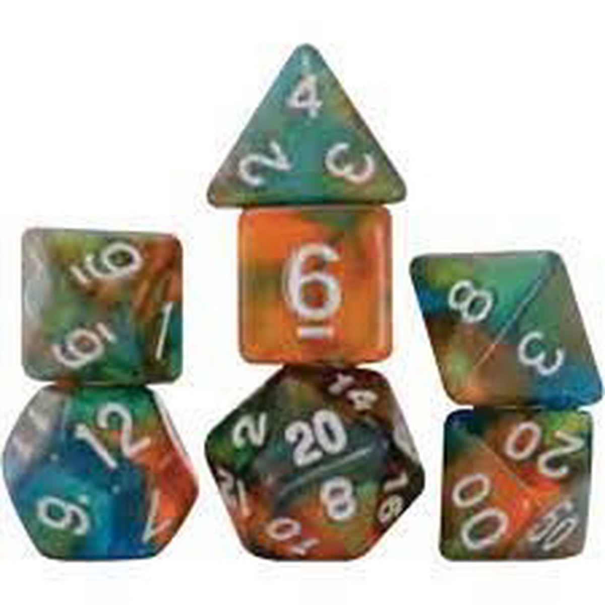 Sirius Dice 7ct Polyhedral Dice Set - Persimmon Punch