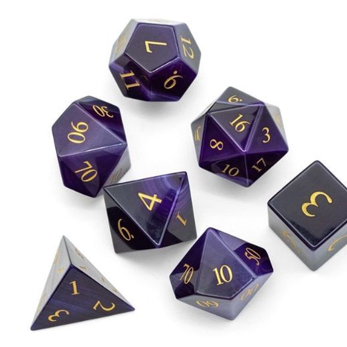 Foam Brain Games 7ct Gemstone Dice Set - Purple Agate