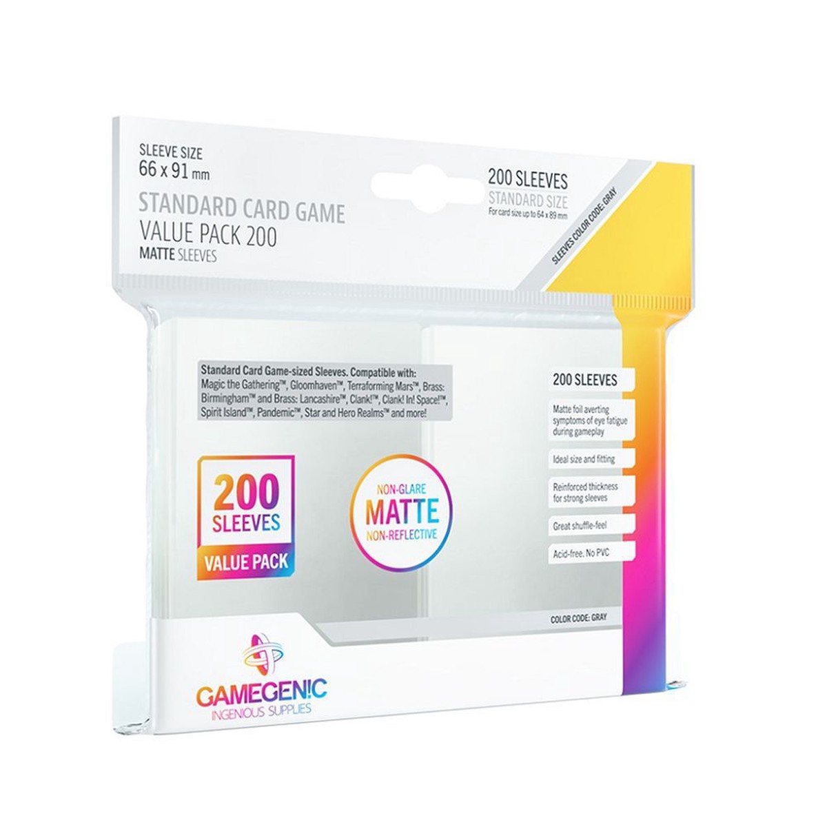 Gamegenic Matte Standard Card Game Sleeve Value Pack (10111)