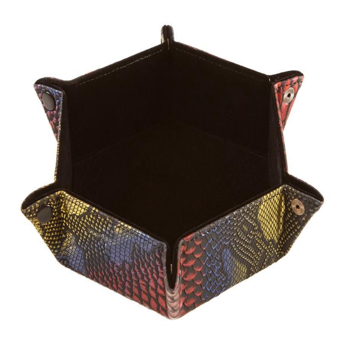 Forged Gaming Dragon Skin Hex Folding Dice Tray - Rainbow