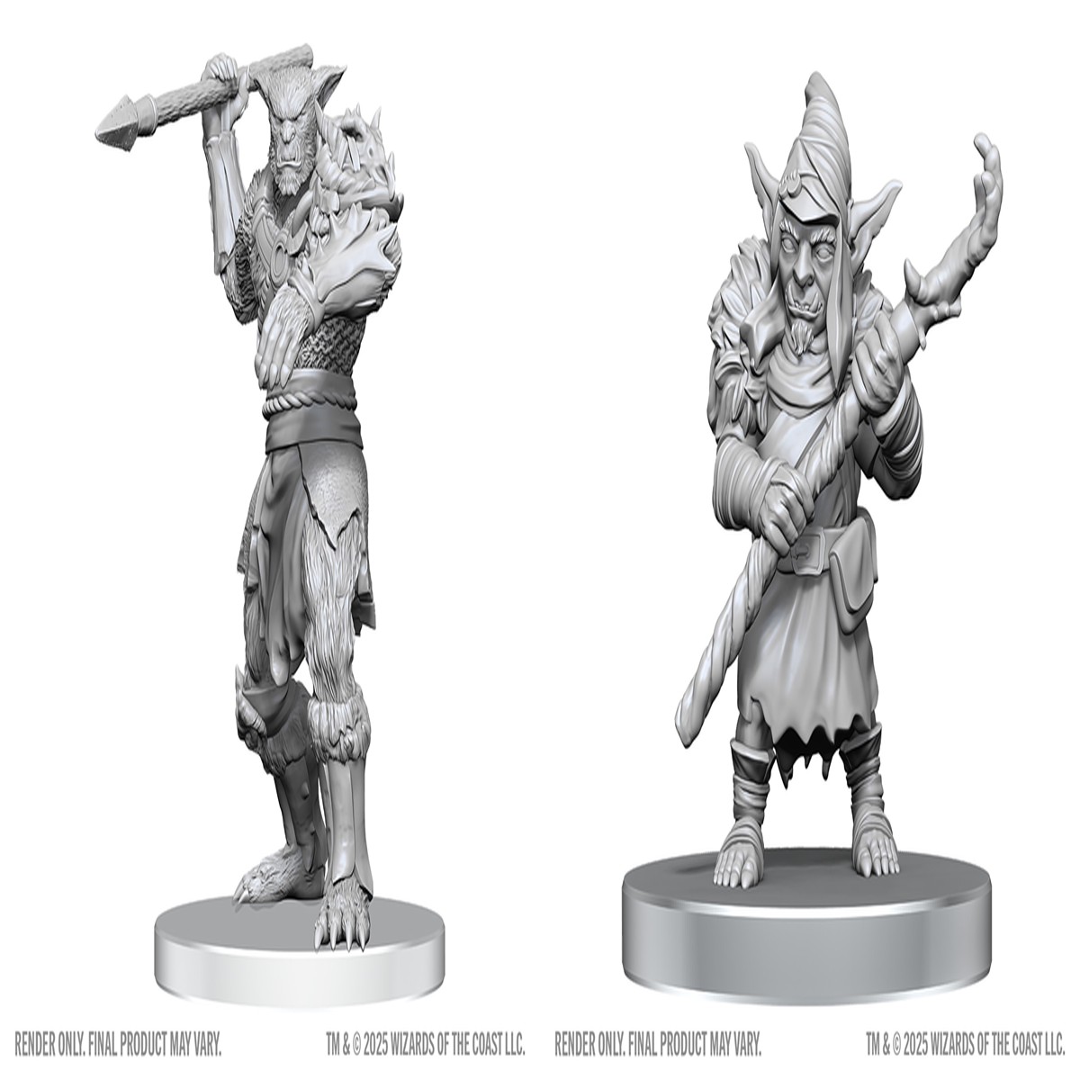 New Arrival Dungeons & Dragons: Nolzur`s Marvelous Unpainted Miniatures - W28 Bugbear Stalker & Goblin Hexer
