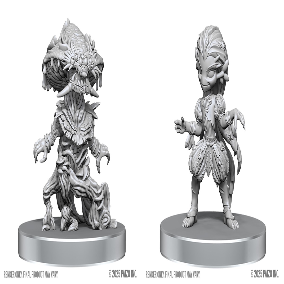 New Arrival Pathfinder Battles Deep Cuts Unpainted Miniatures: W28 Fungus Leshy and Seaweed Leshy