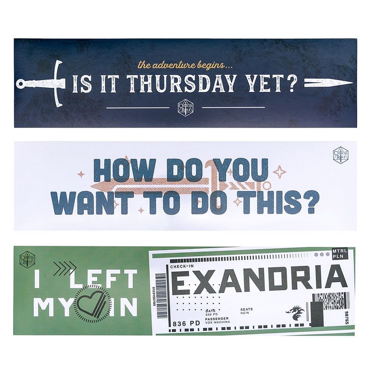 Critical Role Bumper Sticker 3-pack