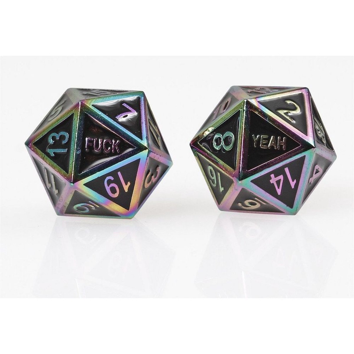 Spectrum F Yeah Set of 2 D20 Metal Dice