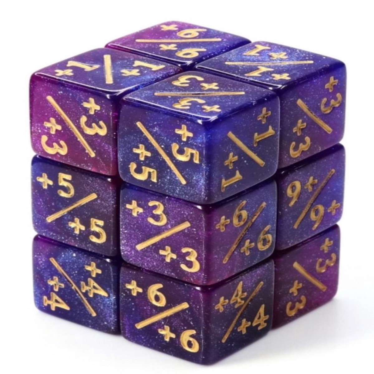 Dark Blue & Purple Glitter +1/+1 Counters Set of 8