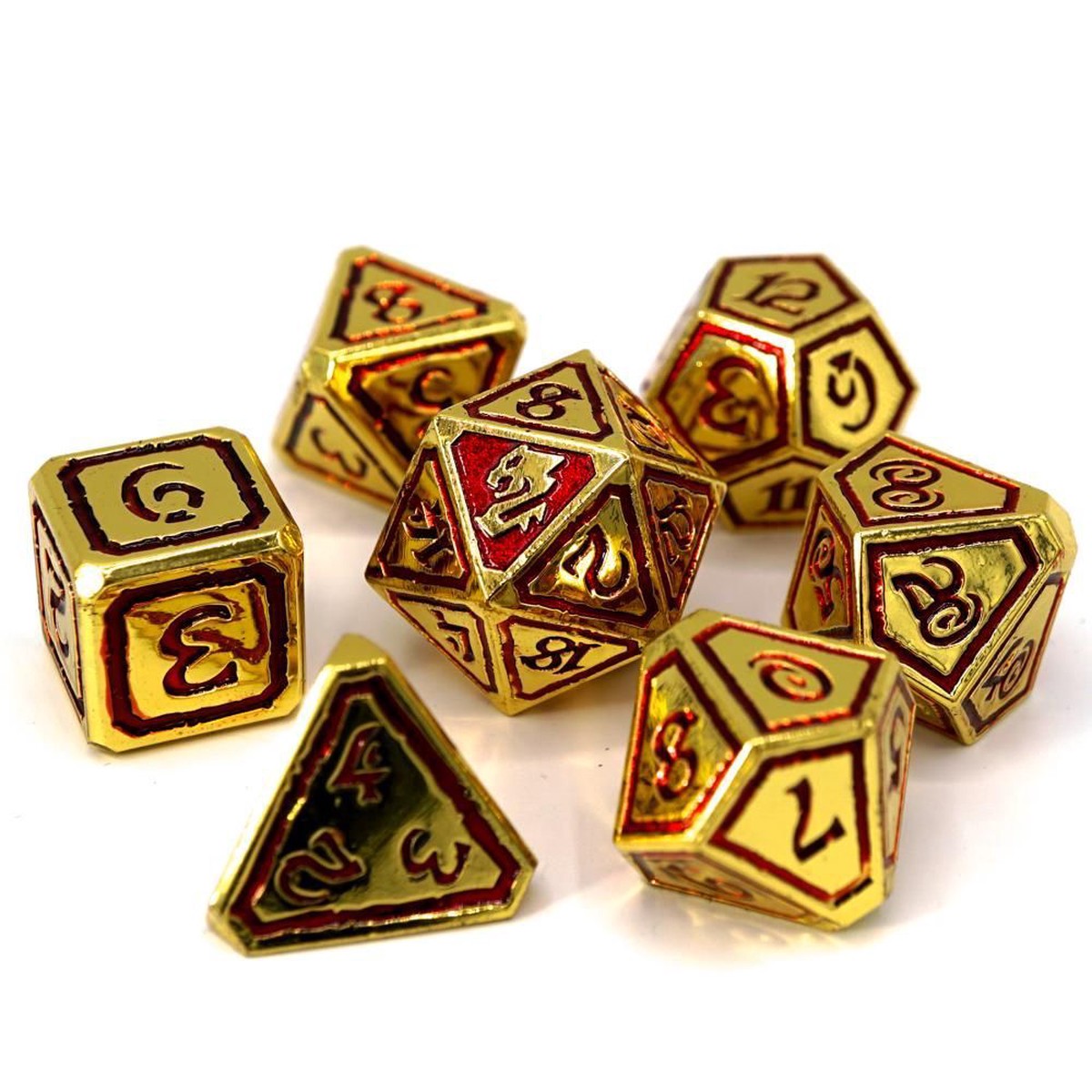 Die Hard Dice 7ct Metal Polyhedral Set Kings of Gilded Ruin