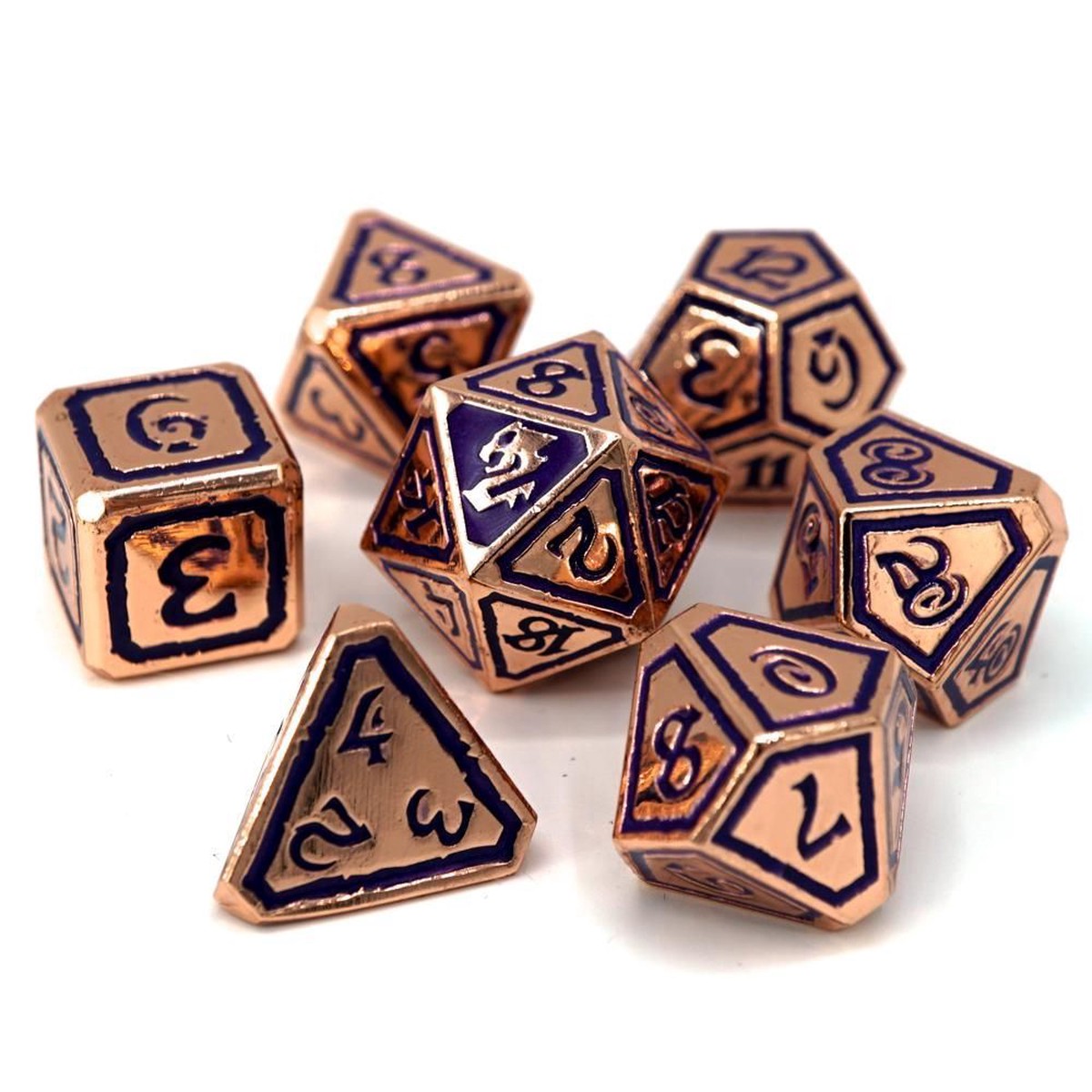 Die Hard Dice 7ct Metal Polyhedral Set Queens of Gilded Ruin