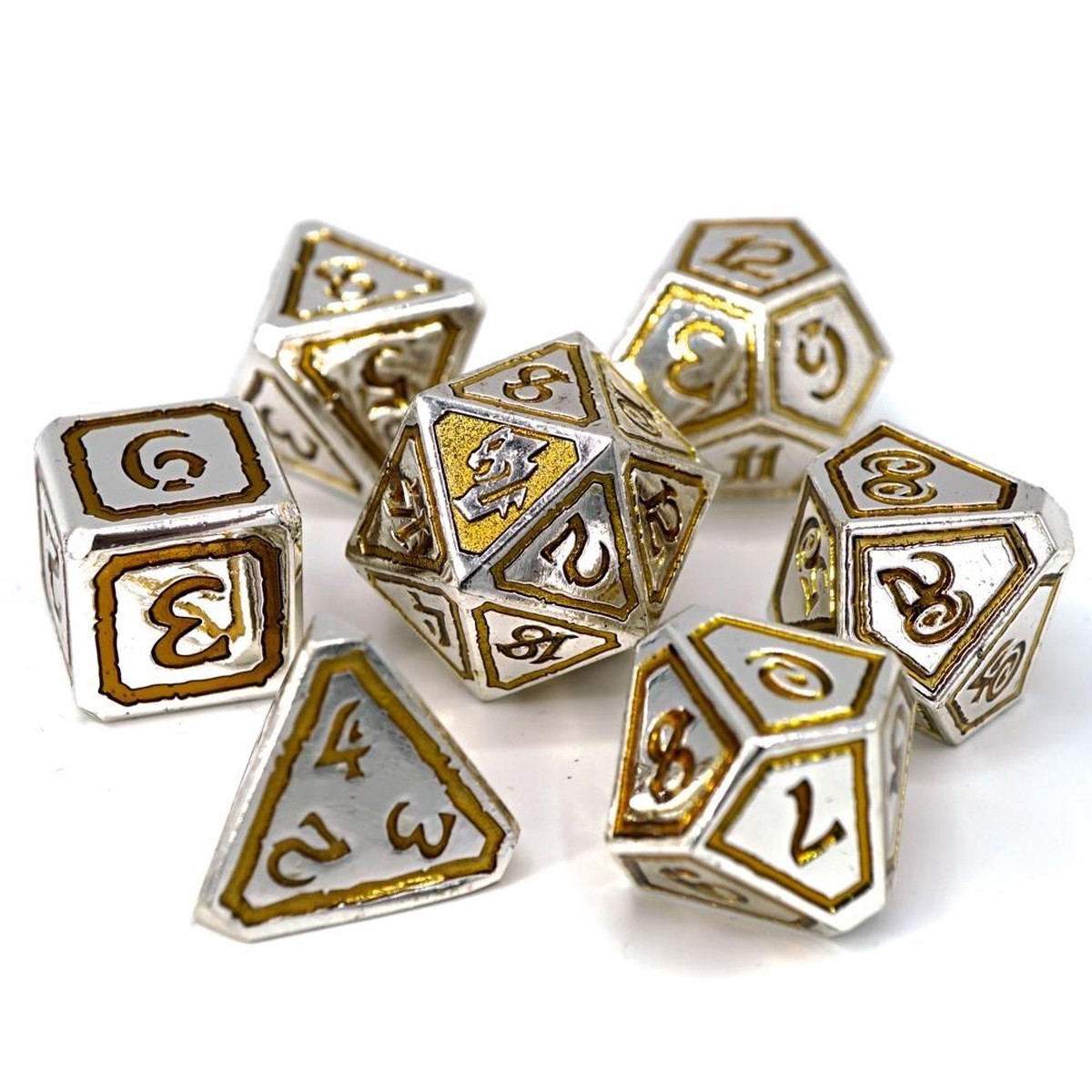 Die Hard Dice 7ct Metal Polyhedral Set Usurpers of Gilded Ruin