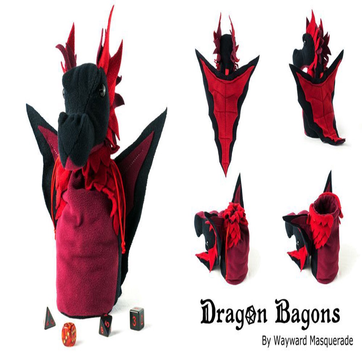 Dragon Bagon Dice Bag Black-Red