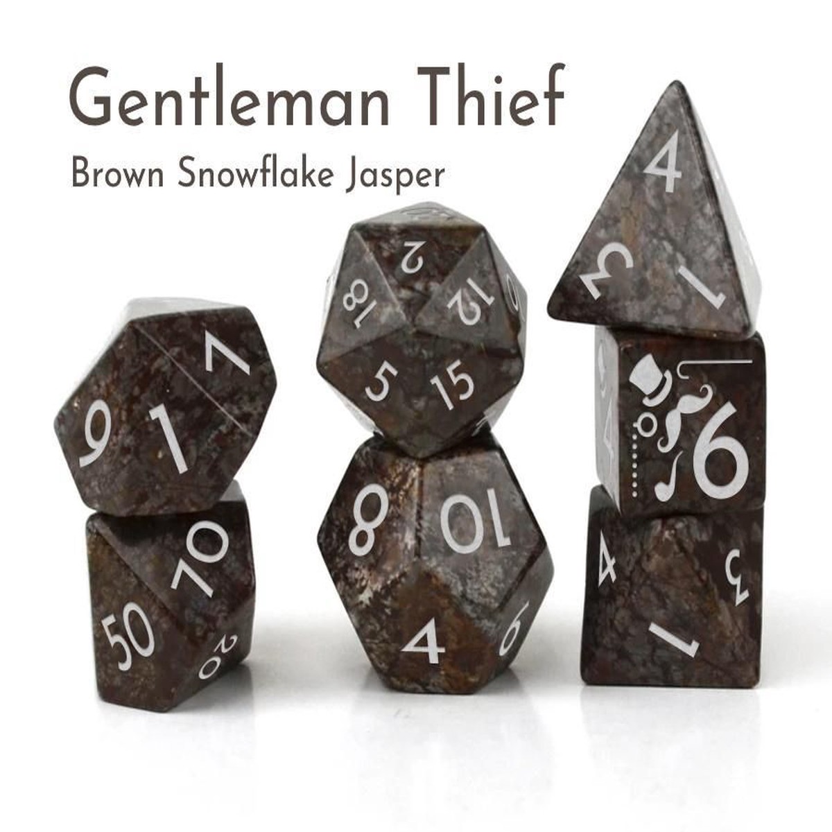 Level Up Dice Gentleman Thief Brown Jasper 7c Dice Set