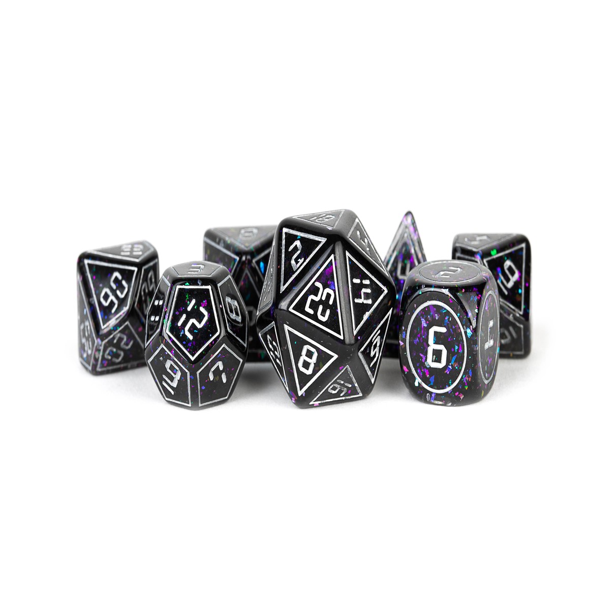 Metallic Dice Games 7ct Polyhedral Dice Set - Framed Void