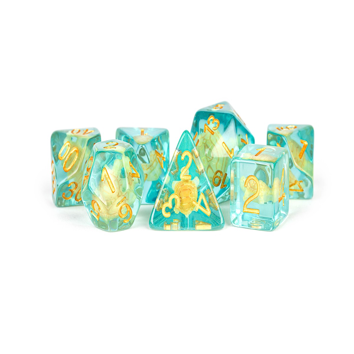 Metallic Dice Games 7ct Polyhedral Dice Set - Turtle