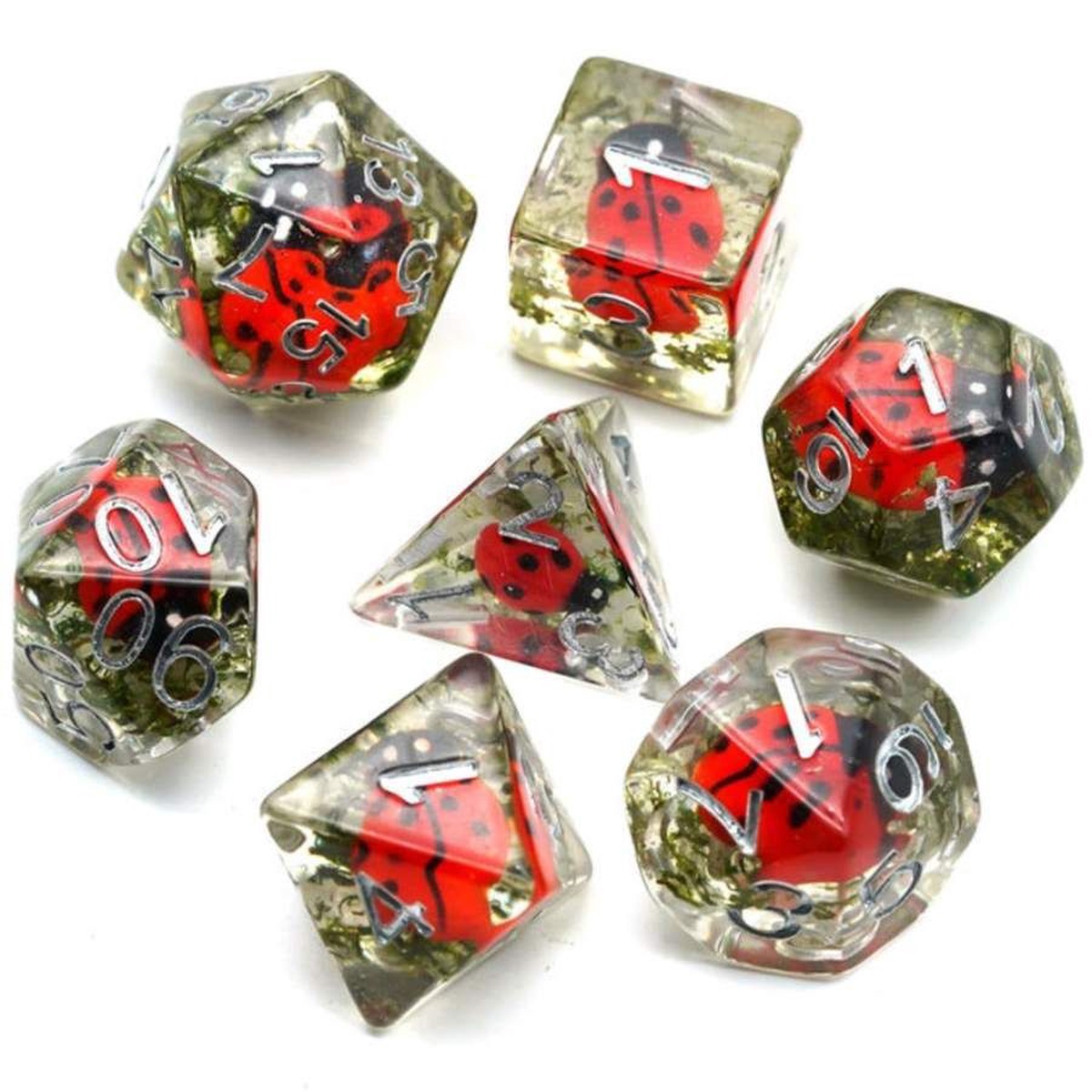 Red Ladybug 7ct Polyhedral Dice Set