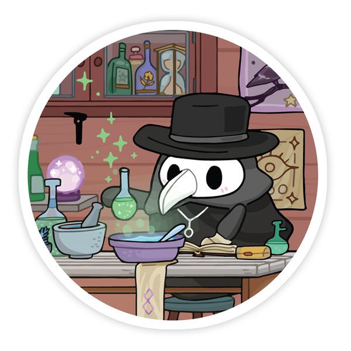 3" Plague Doctor Lab Sticker