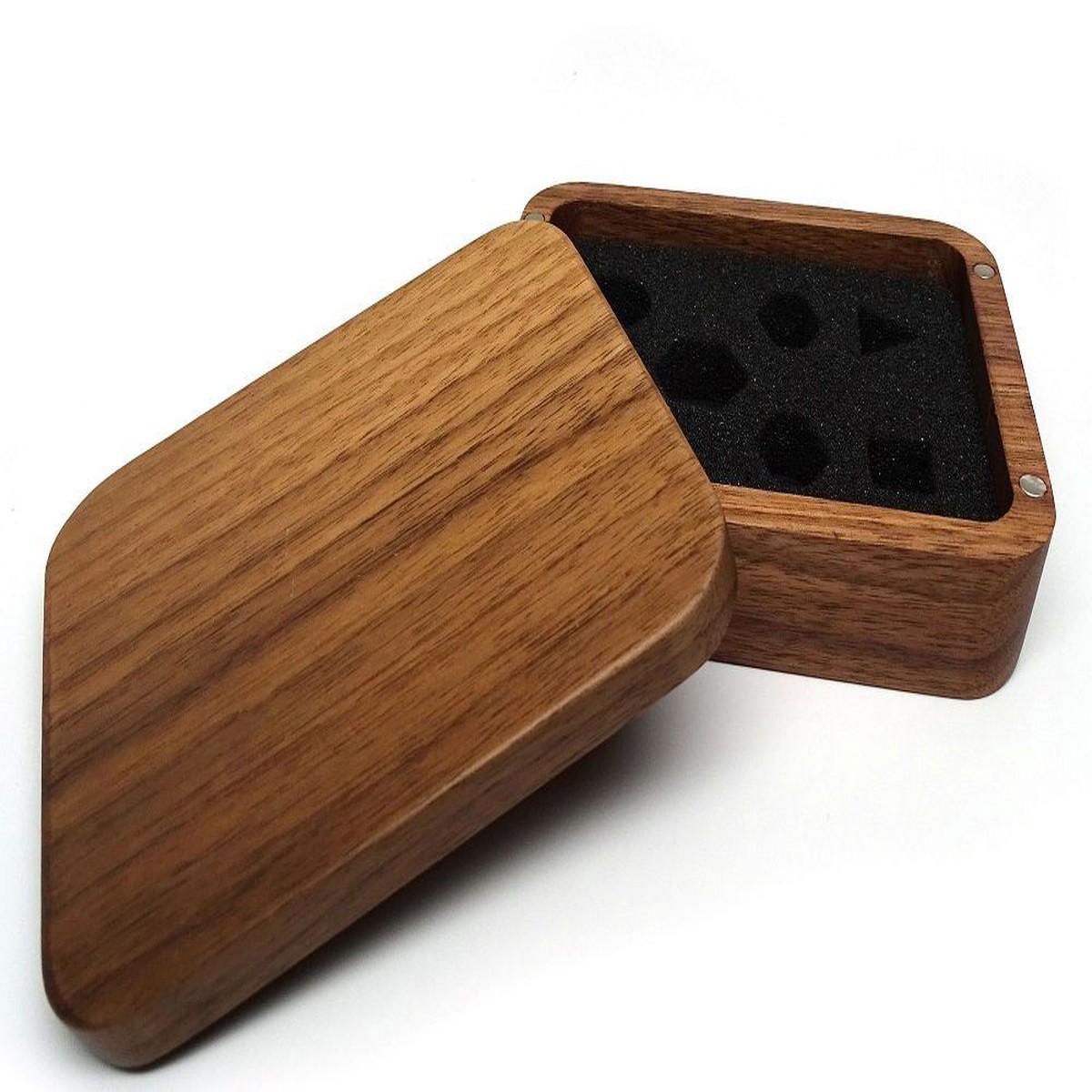 Easy Roller Wooden Dice Case - Plain Black Walnut