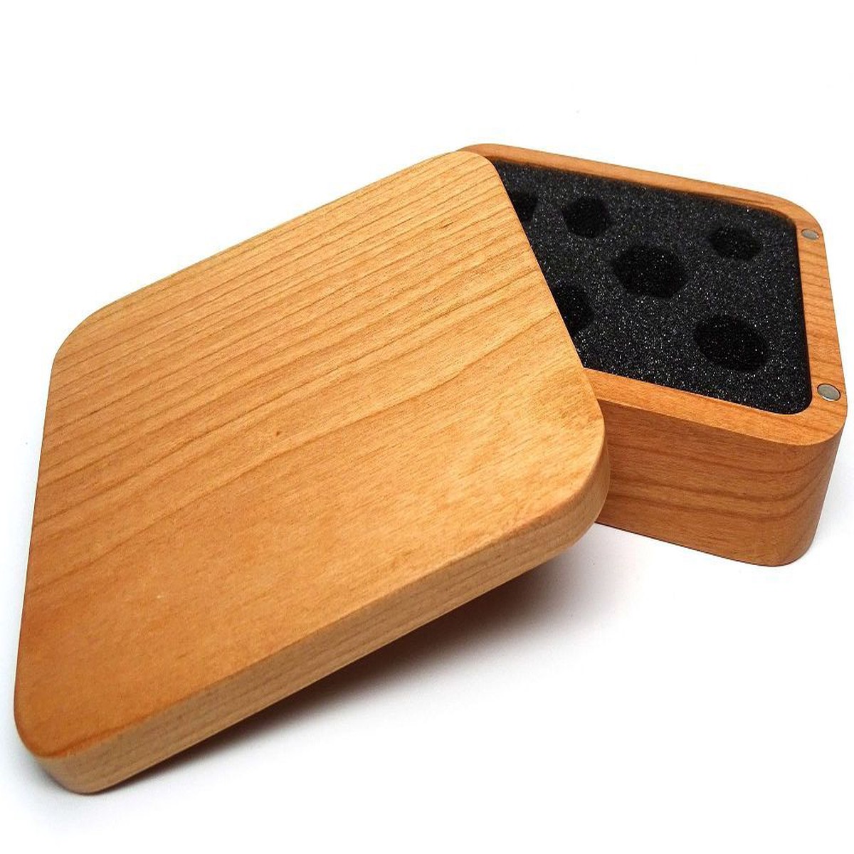 Easy Roller Wooden Dice Case - Plain Cherry