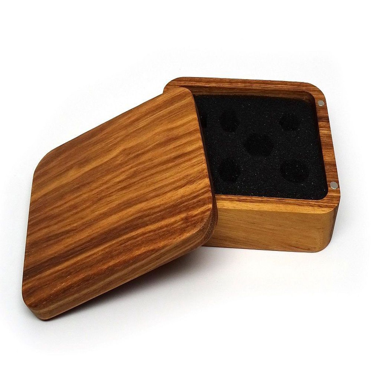 Easy Roller Wooden Dice Case - Plain Zebrawood