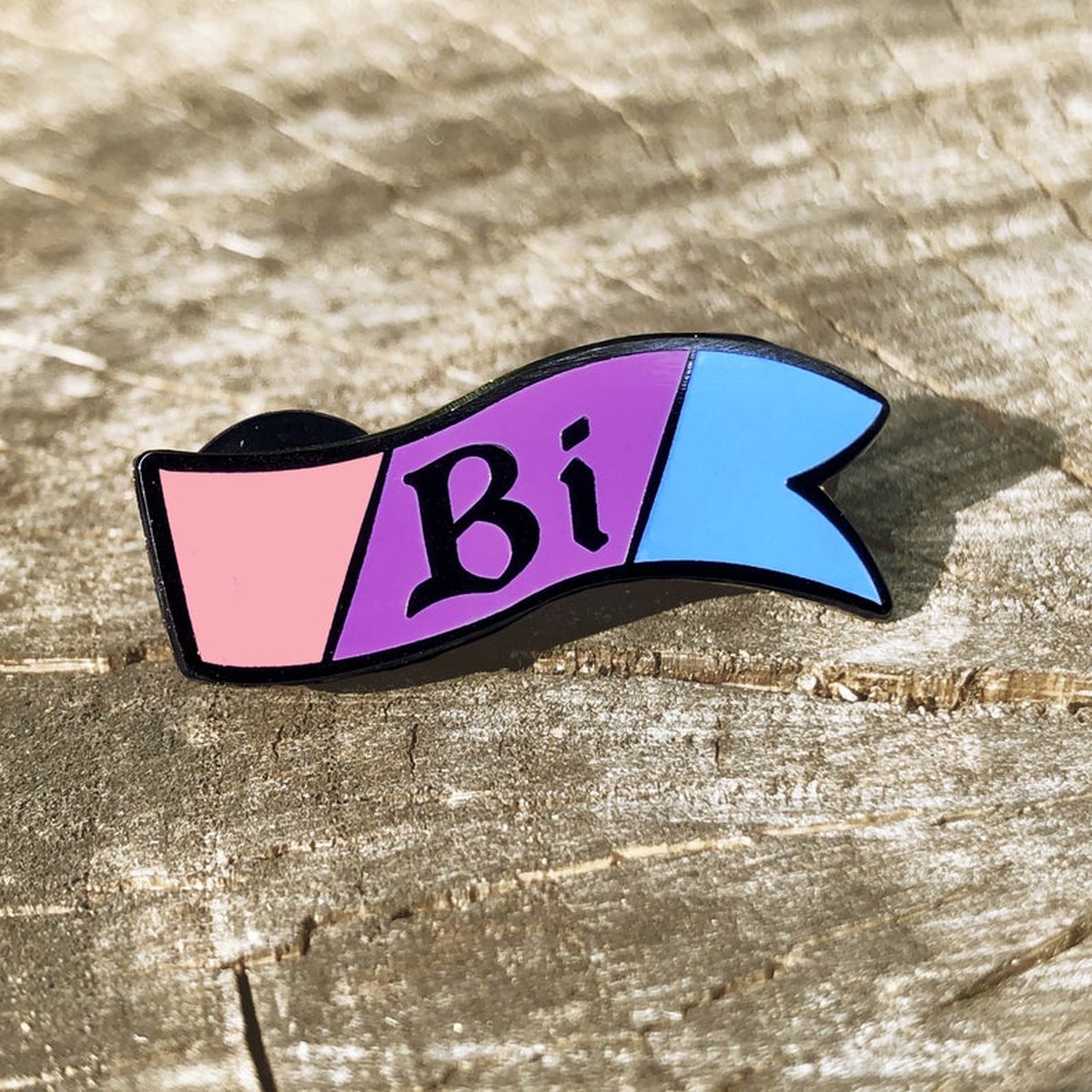 Flint & Feather Alignment Enamel Pin: Bi