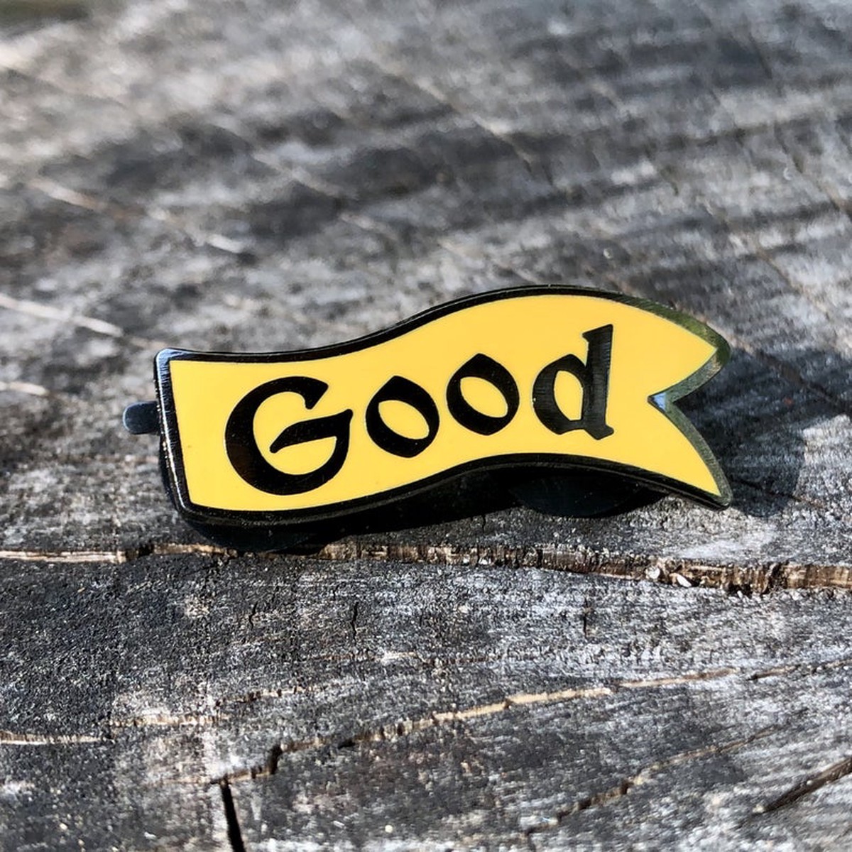Flint & Feather Alignment Enamel Pin: Good (Bottom)