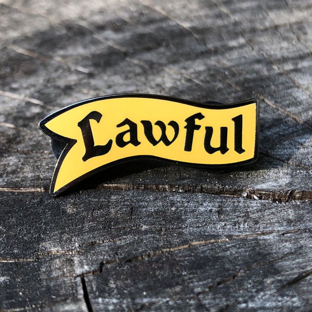 Flint & Feather Alignment Enamel Pin: Lawful (Top)