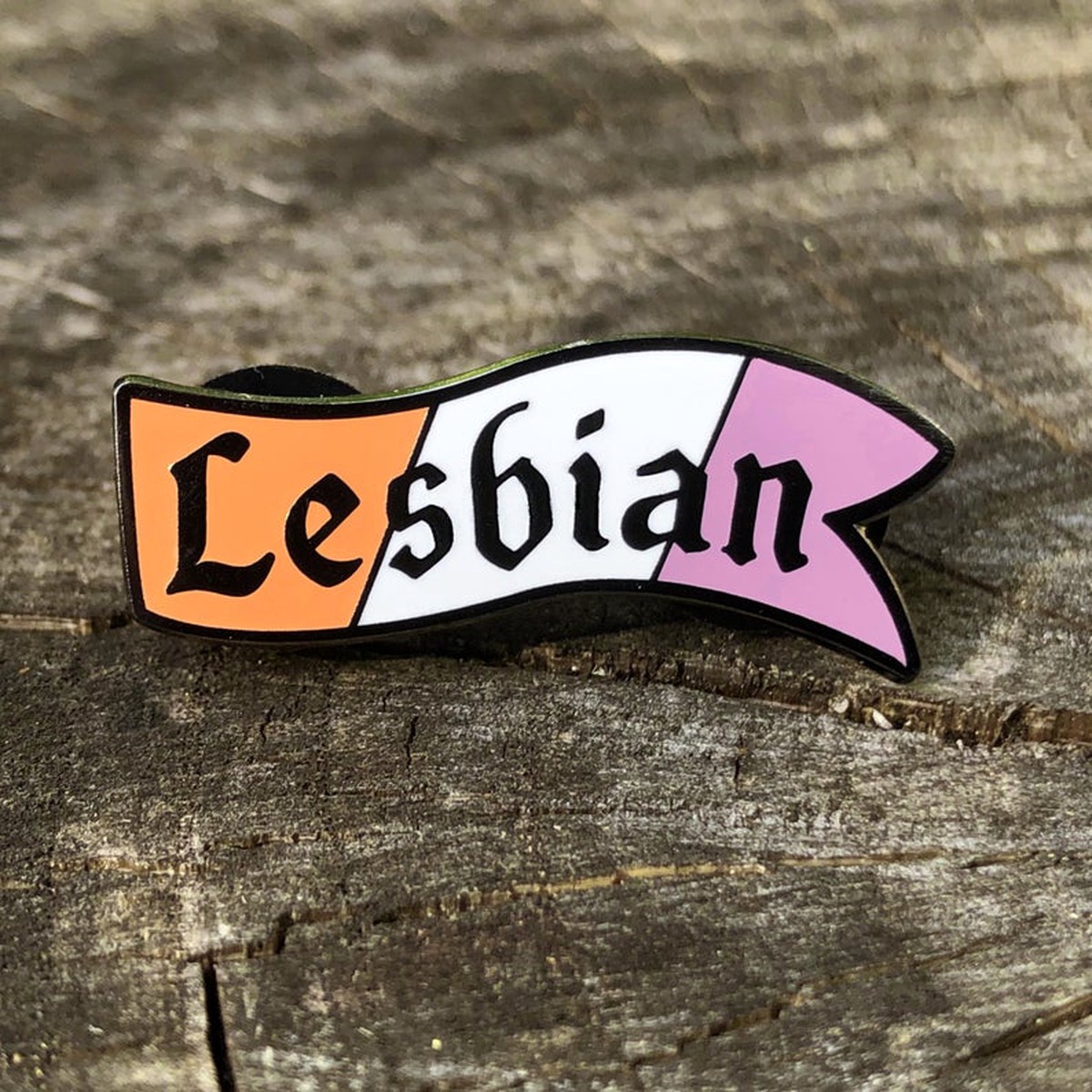 Flint & Feather Alignment Enamel Pin: Lesbian