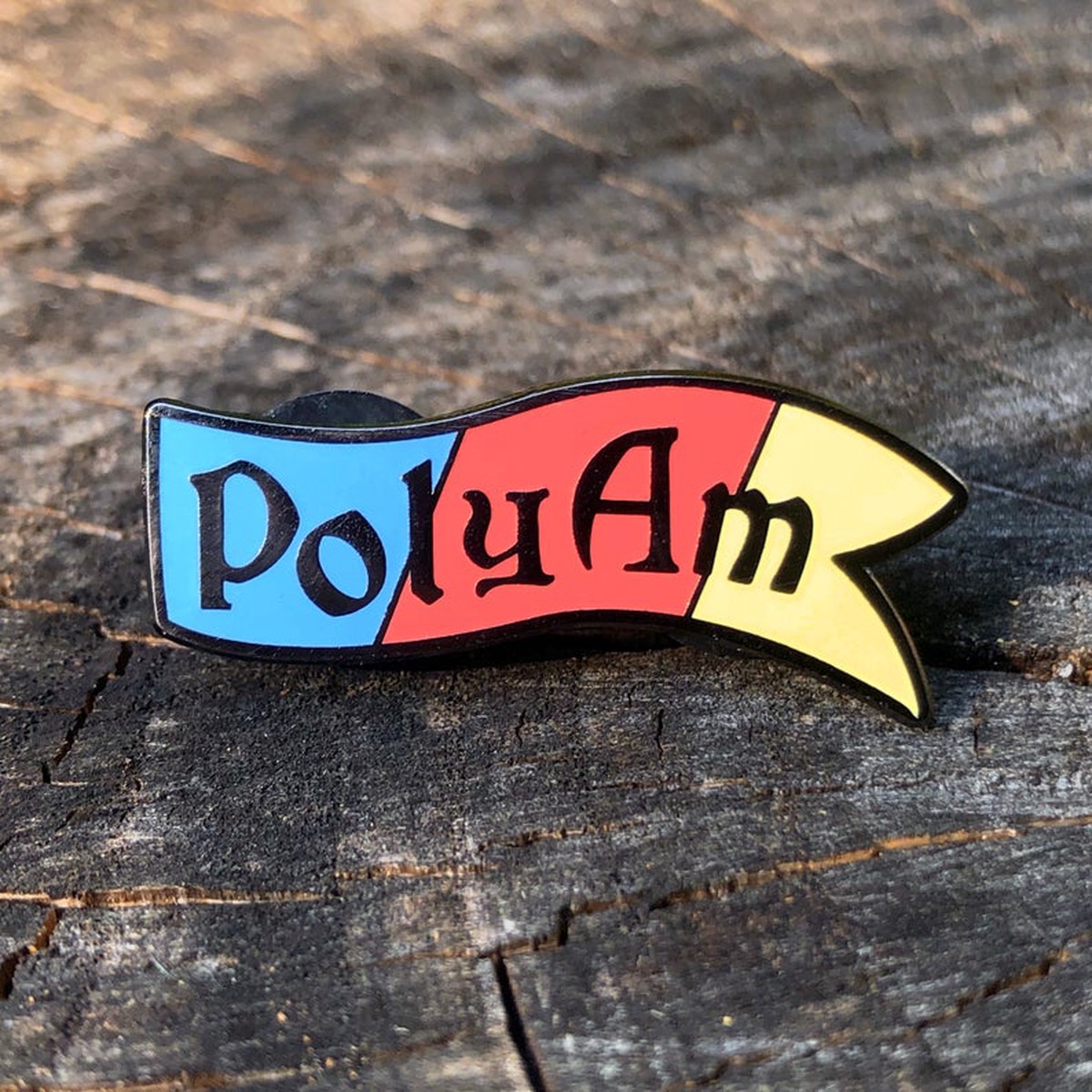 Flint & Feather Alignment Enamel Pin: PolyAmorous