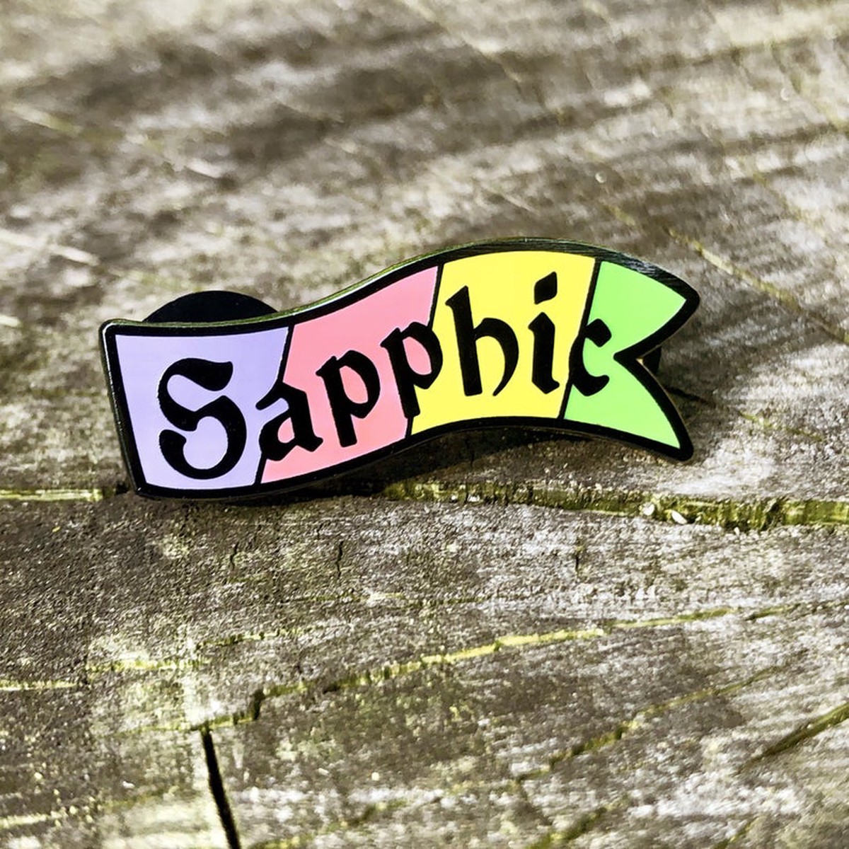 Flint & Feather Alignment Enamel Pin: Sapphic