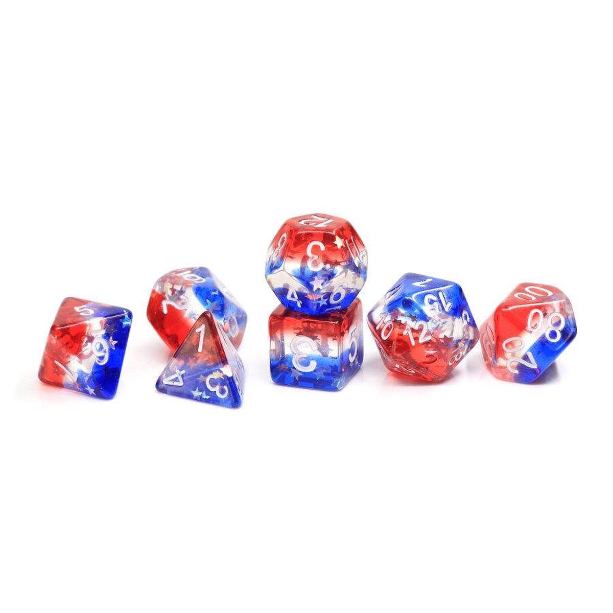 Sirius Dice 7ct Polyhedral Dice Set Star Spangled Banner