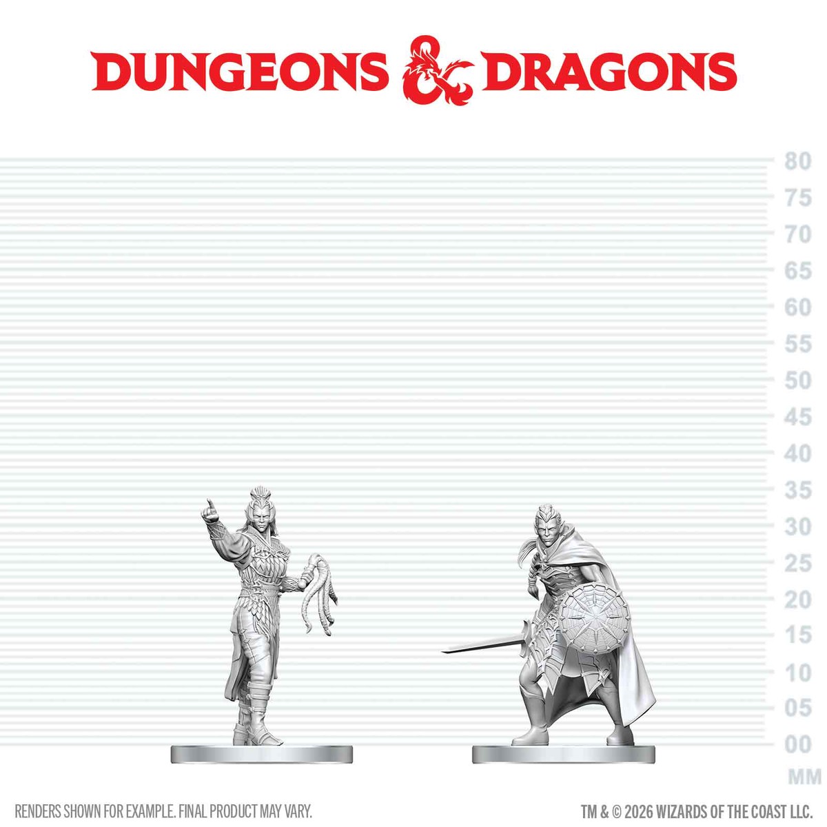 WizKids D&D Nolzur's Marvelous Miniatures W29: Drow Elite Warrior n Drow Priestess of Lolth