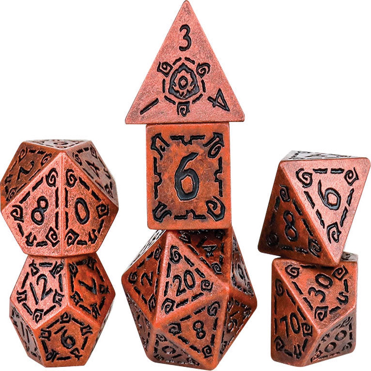 Sirius Dice RPG Dice Set (7): Illusory Metal - Copper