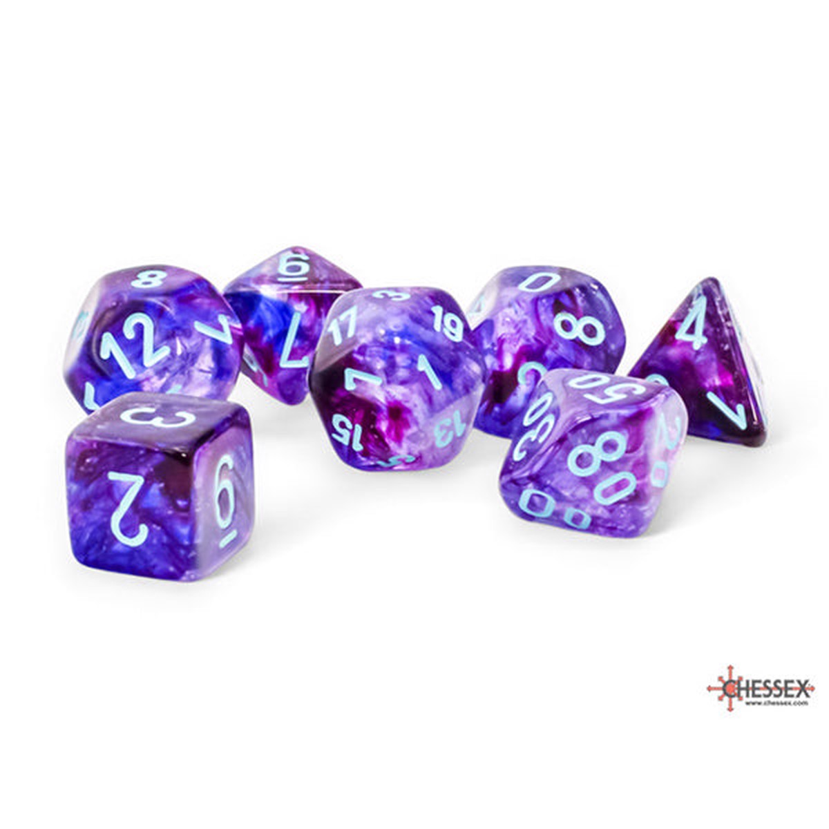 Chessex: 7-Die Set Mega-Hedrals Nebula: Nocturnal/Teal
