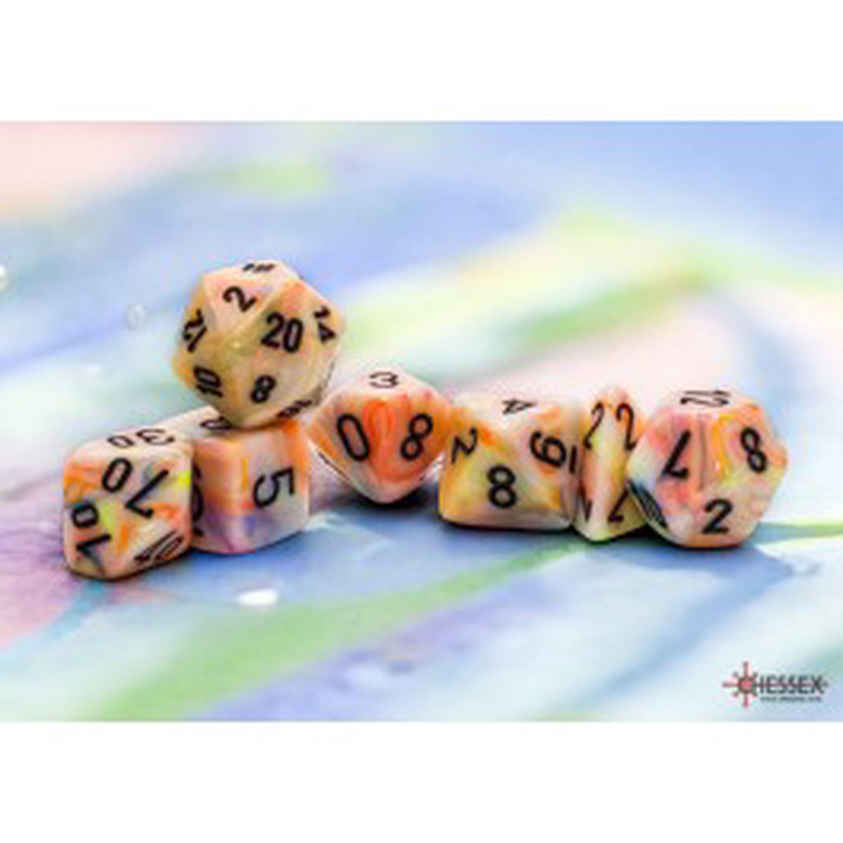 Chessex: Festive: Mega-Hedral Circus/Black 7-Die Set