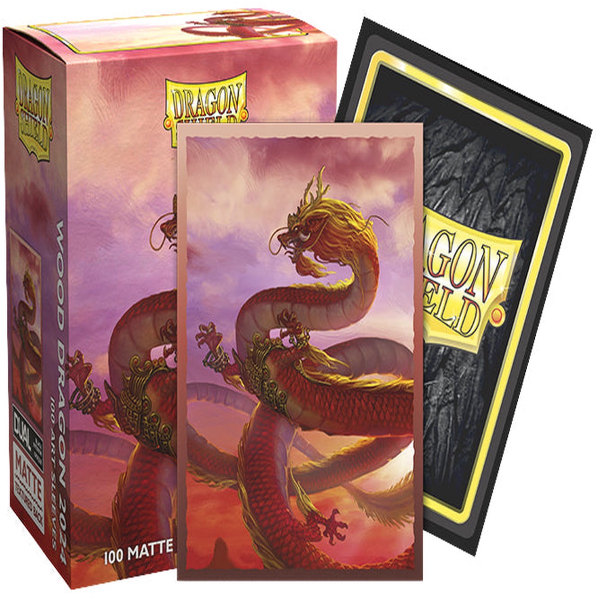 Dragon Shields: (100) Matte Dual Art - Chinese New Year - Wood Dragon 2024