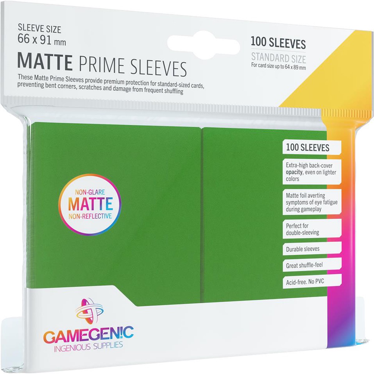 Gamegenic: Matte Prime Sleeves Green