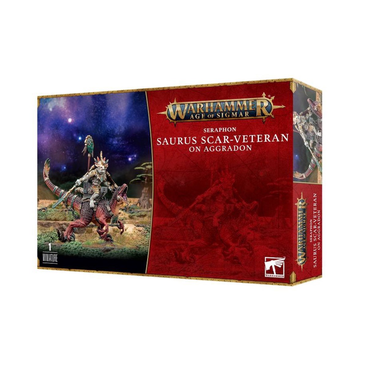 Warhammer Age of Sigmar Seraphon: Saurus Scar-Veteran on Aggradon