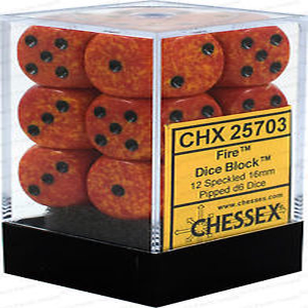 Chessex Dice: Speckled: 16mm D6 Fire (12)