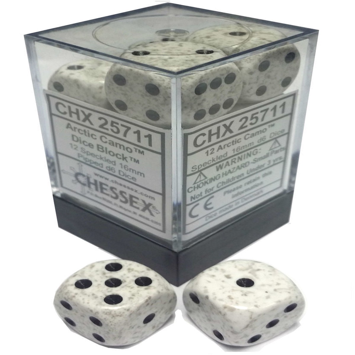 Chessex Dice: Speckled: 16mm Pip D6 Arctic (12)