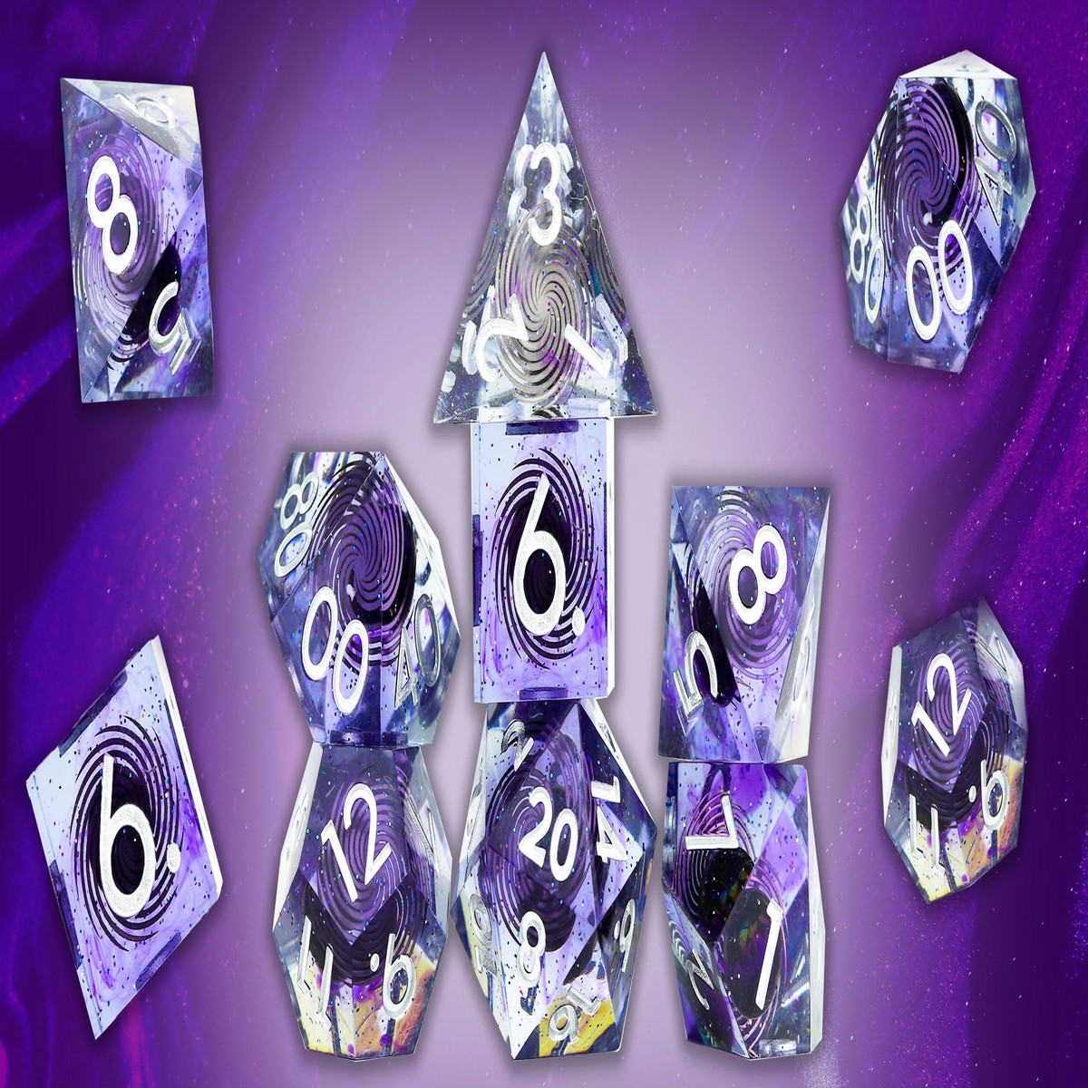 Sirius Dice RPG Dice Set (7): Sharp Midnight