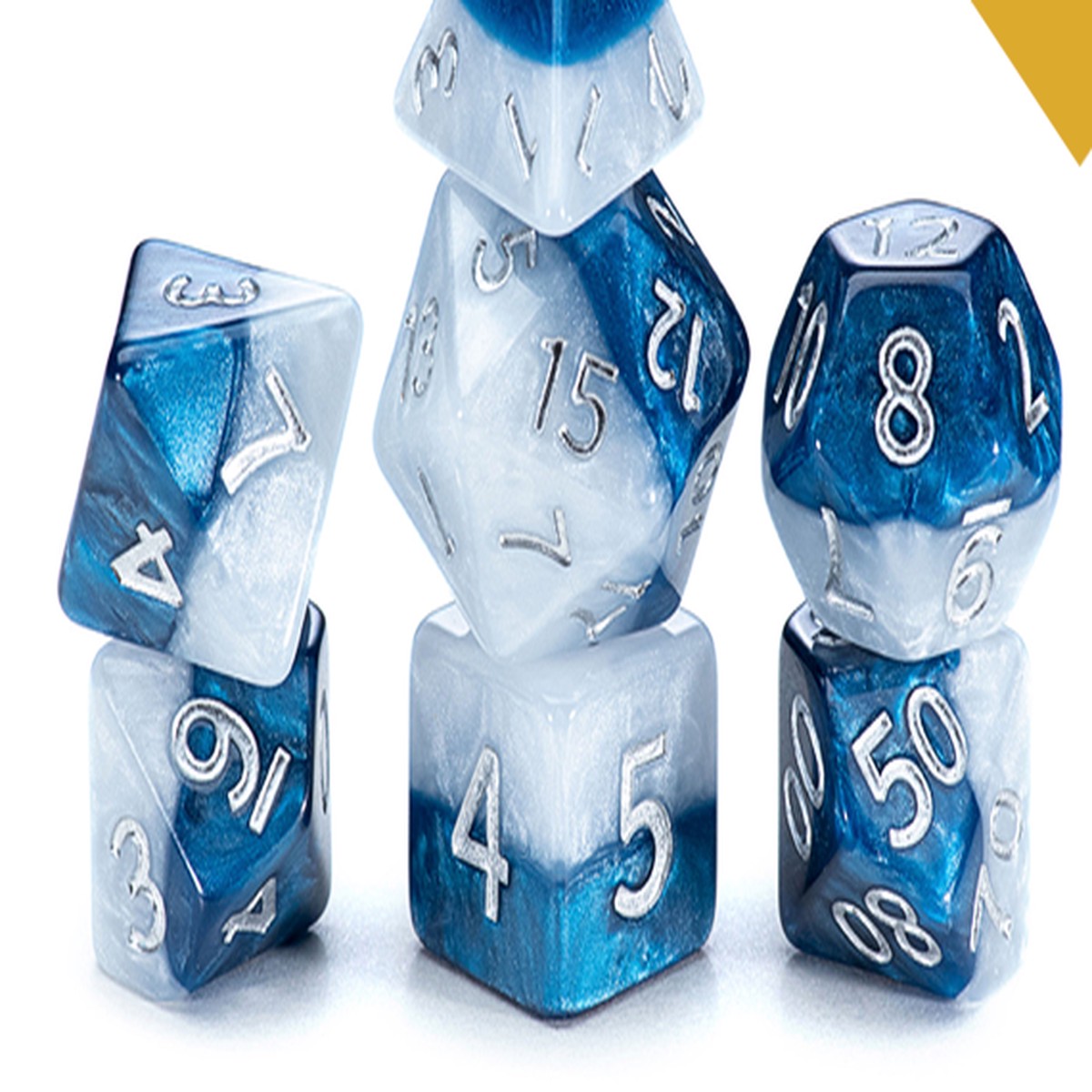 Gate Keeper Dice: Police Box Halfsies Dice 7 Die Set