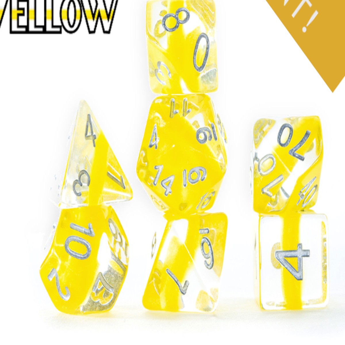 Gate Keeper Dice: Yellow Neutron Dice 7 Die Set