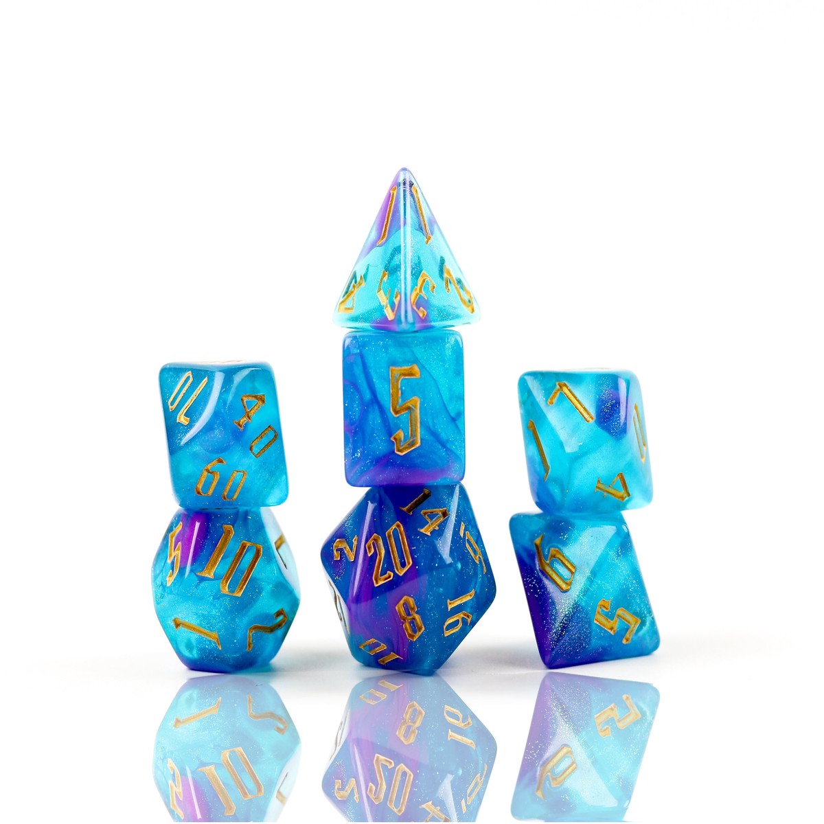 Sirius Dice RPG Dice Set (7): Cerulean Nebula
