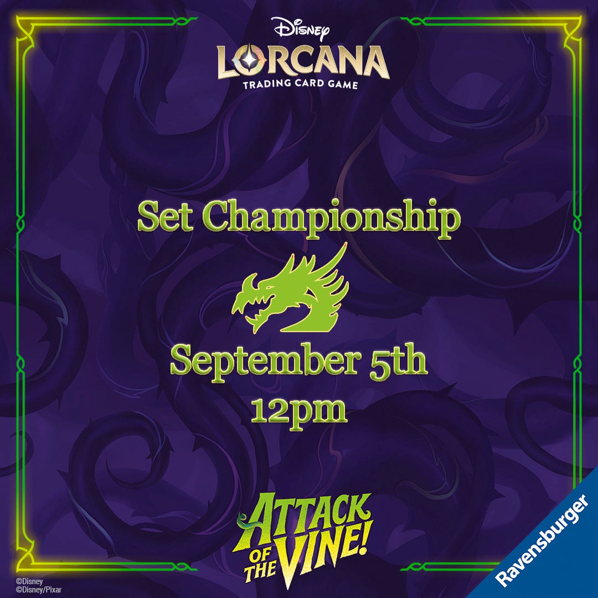 EVENT: Lorcana TCG - Attack of the Vine Set Championship September 5th 12pm