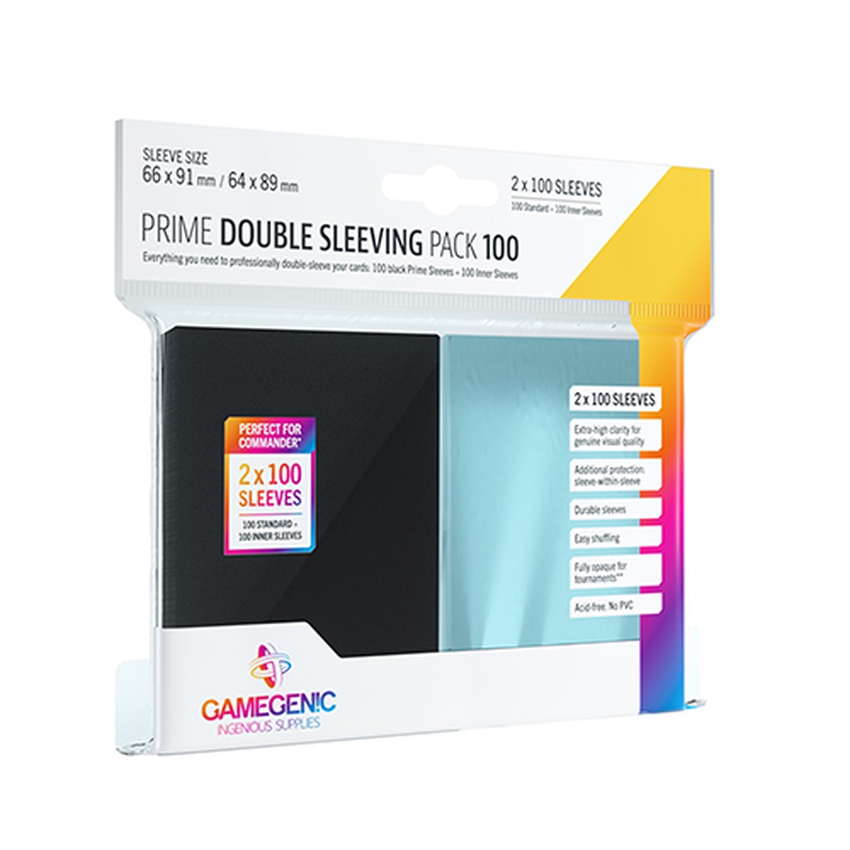 Prime Card Sleeves: Double Sleeving Pack 100 Black