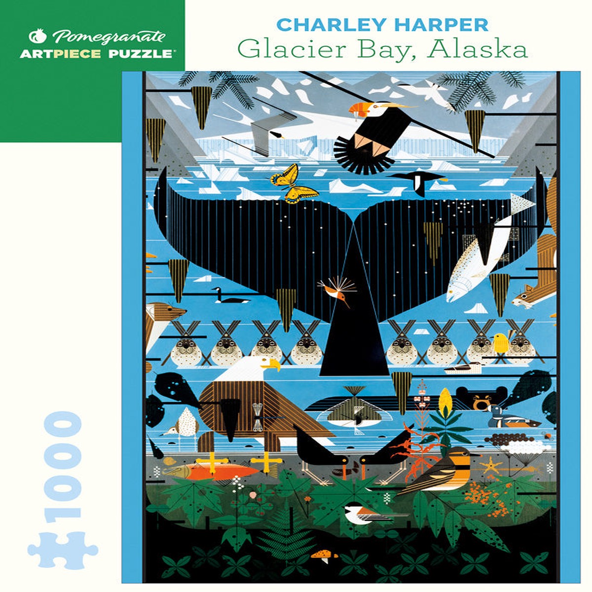 Pomegranate Artpiece Puzzle: 1000 Pieces - Charley Harper: Glacier Bay