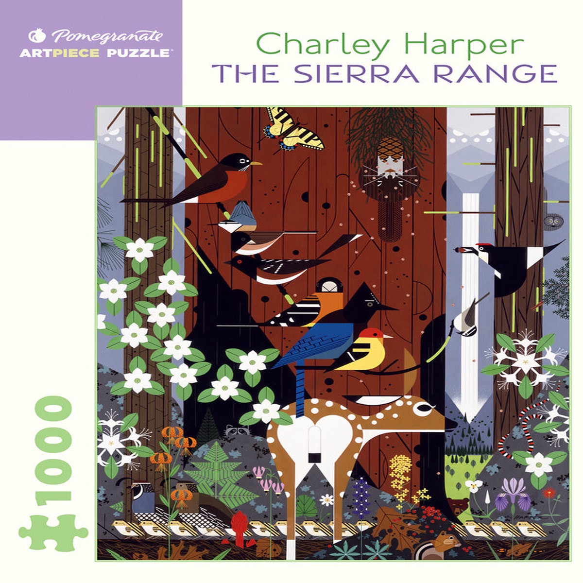 Pomegranate Artpiece Puzzle: 1000 Pieces - Charley Harper: The Sierra Range