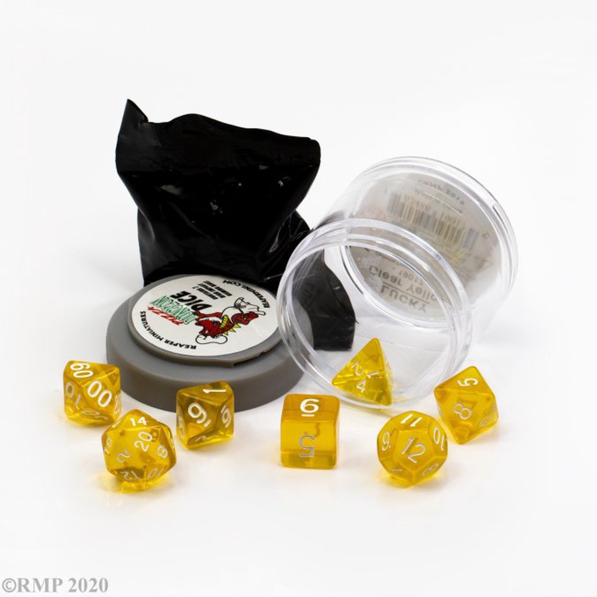 Pizza Dungeon Dice Lucky Dice - Clear Yellow